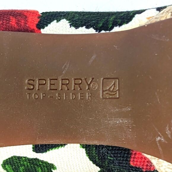 Milly for Sperry A/O Platform Heels in Roses Print Canvas/Cognac Size 7.5 - Picture 12 of 12